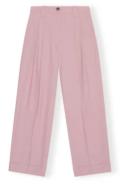 Best GANNI Drapey Melange Pleat Pants Pink Tulle
