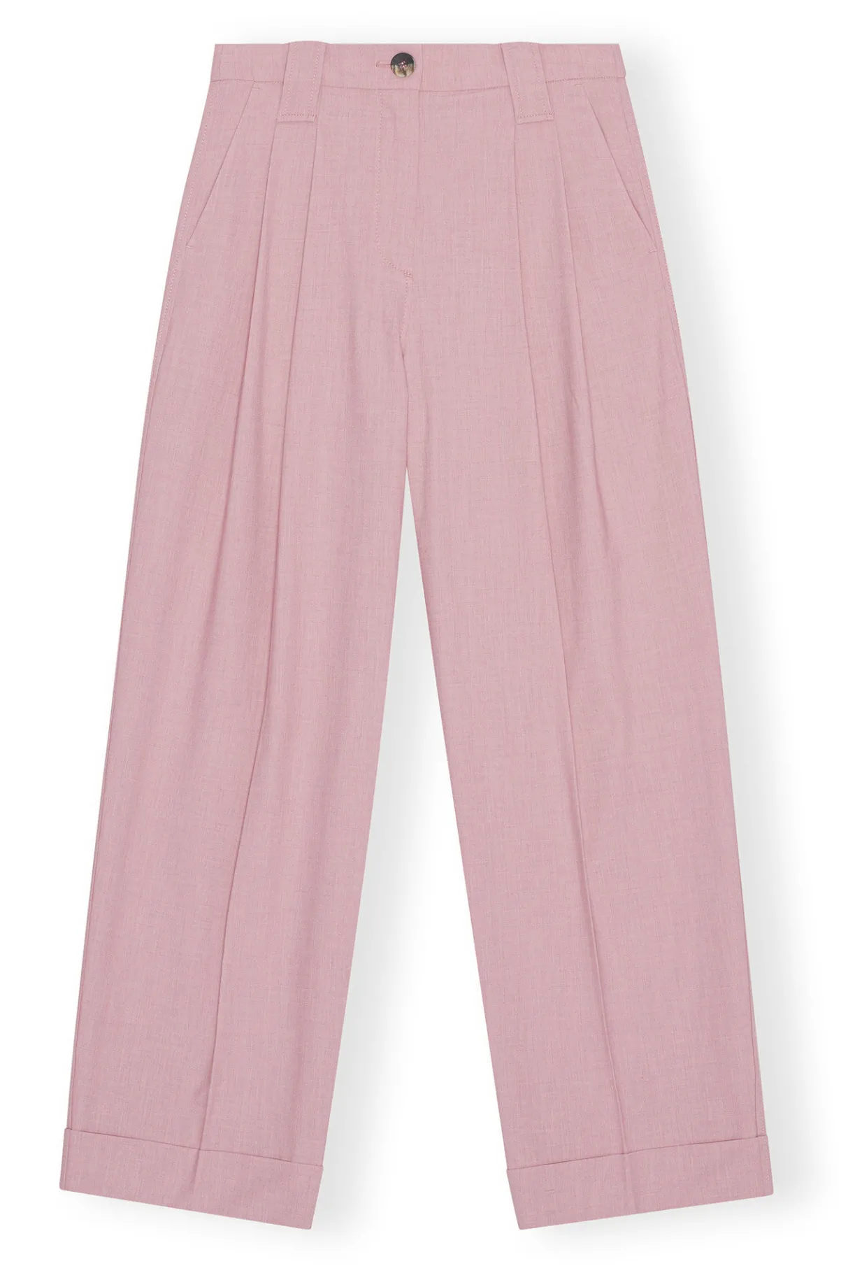 Best GANNI Drapey Melange Pleat Pants Pink Tulle