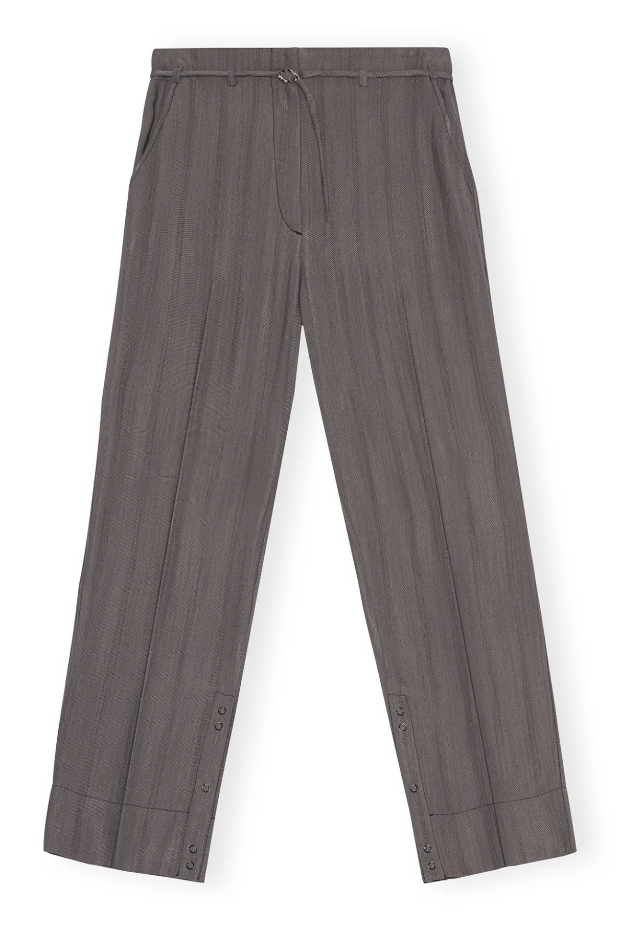 Shop GANNI Drapey Stripe Pants Black Stripes