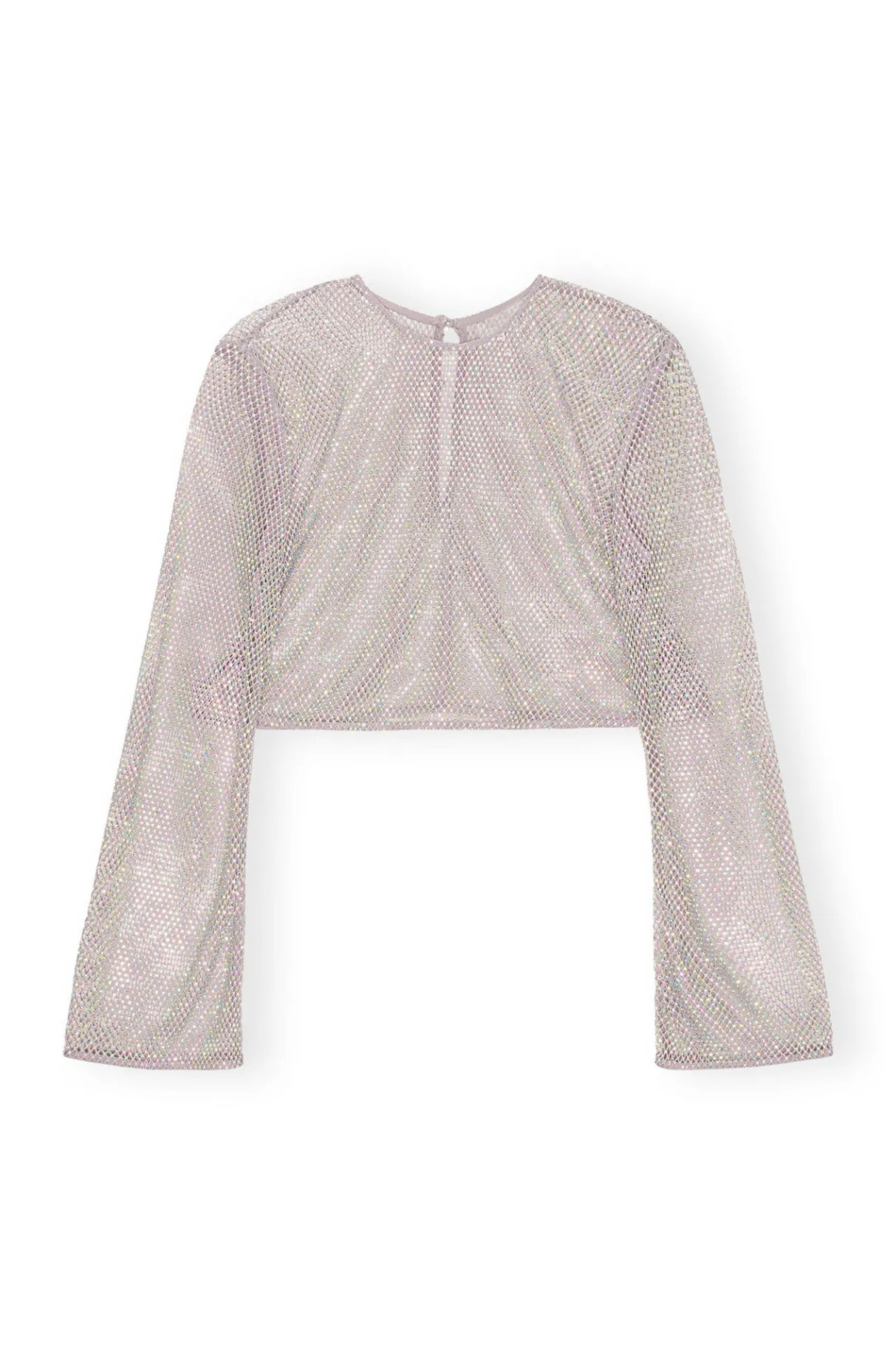 Best Sale GANNI Embellished Mesh Blouse Silver