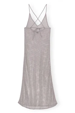 Sale GANNI Embellished Mesh Dress Silver