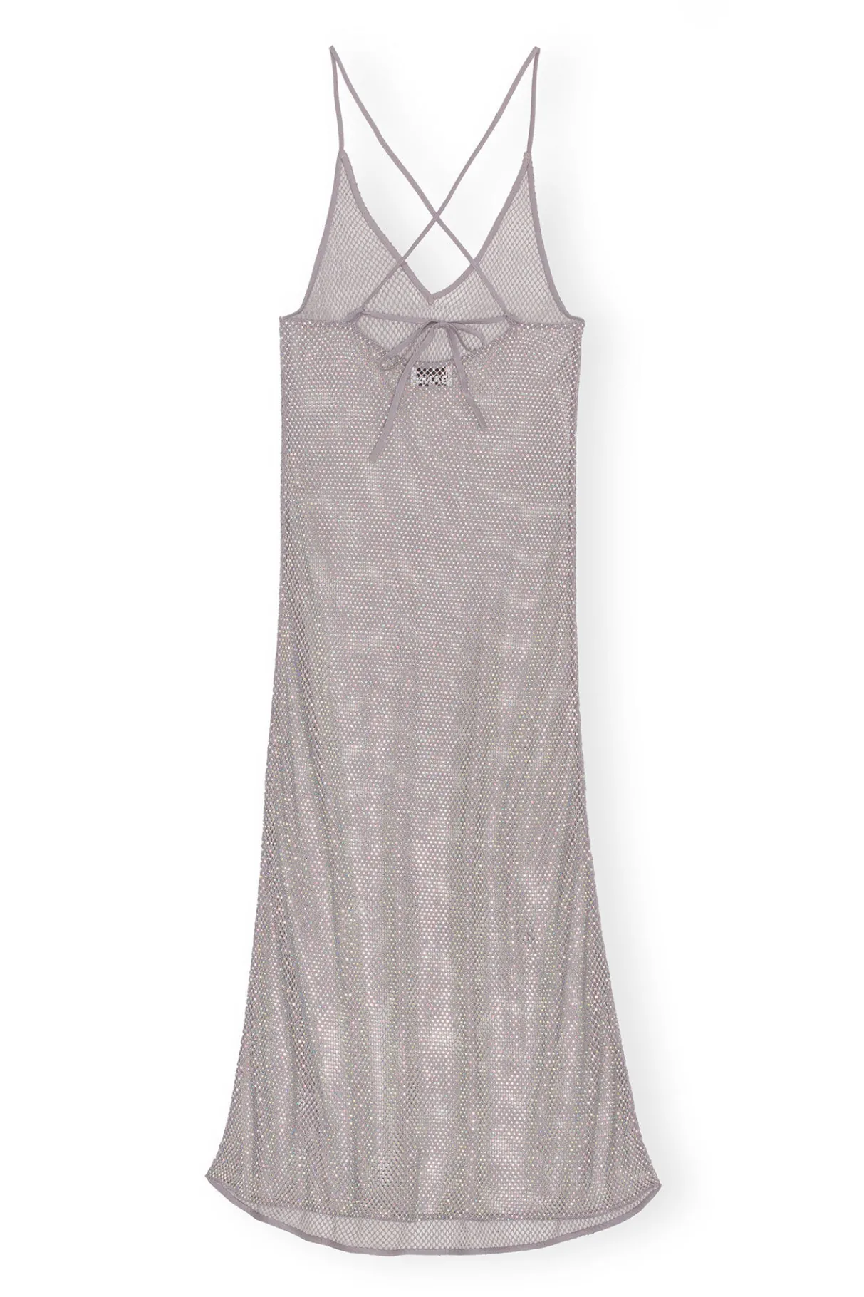 Sale GANNI Embellished Mesh Dress Silver