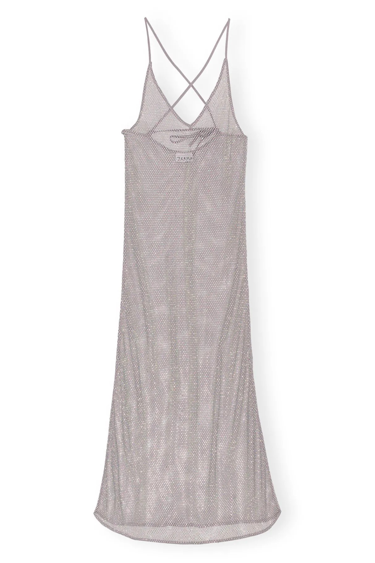 Sale GANNI Embellished Mesh Dress Silver