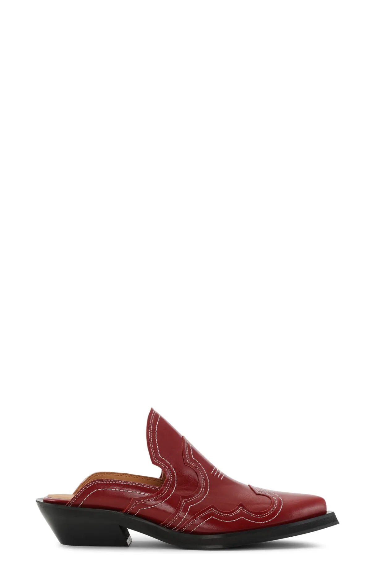 Best Sale GANNI Embroidered Western Mules Barbados Cherry