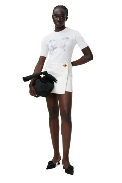 Discount GANNI Fitted Butterfly T-Shirt Bright White