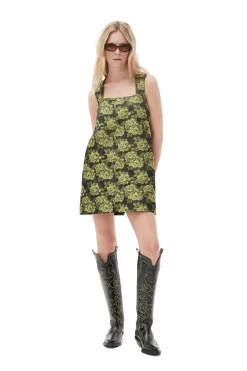 Flash Sale GANNI Flower Jacquard Suiting Mini Dress Lemon Zest