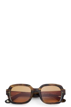 Shop GANNI X Ace & Tate Twiggy Sunglasses Tobacco Brown