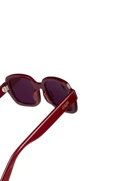 Online GANNI X Ace & Tate Twiggy Sunglasses Burgundy