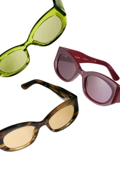 Store GANNI X Ace & Tate Xena Sunglasses Burgundy