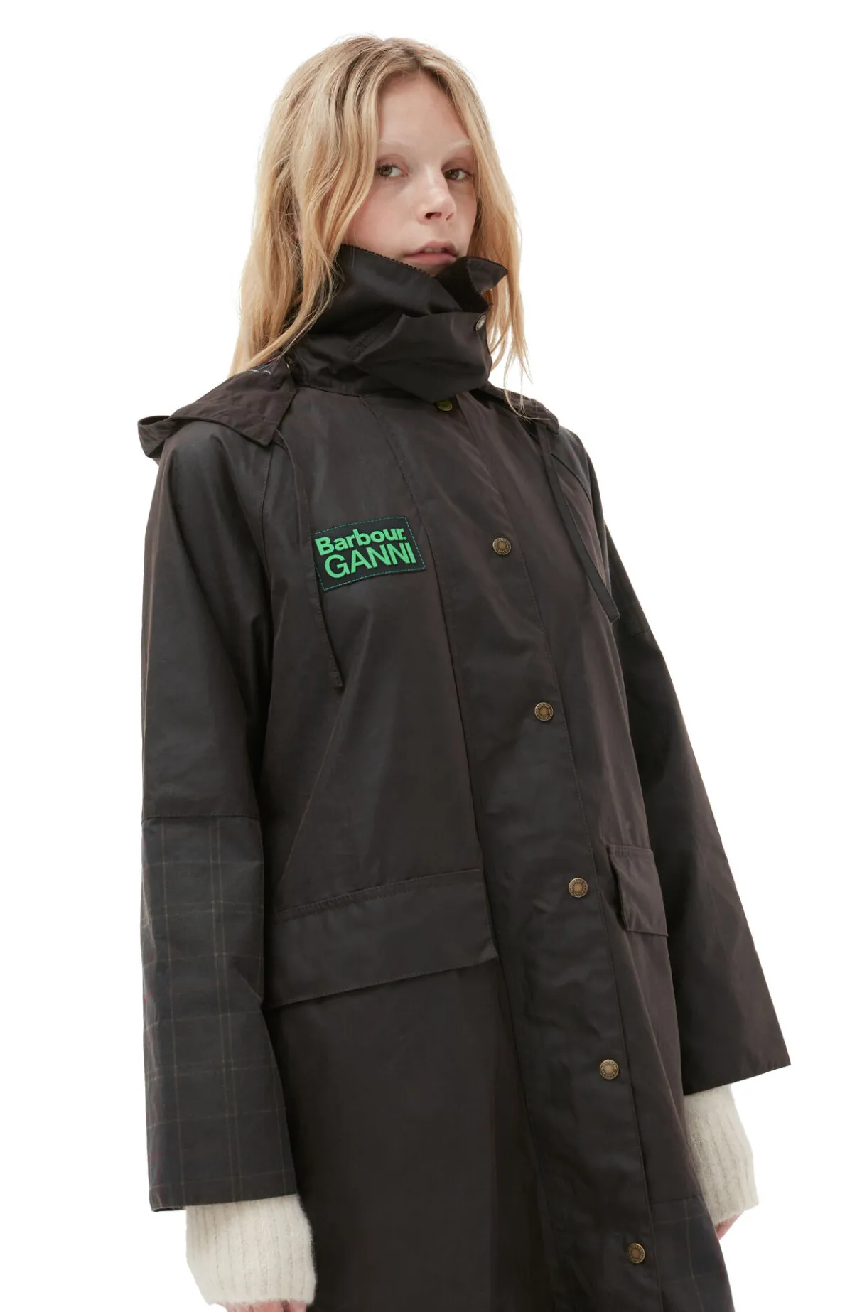 Best Sale GANNI X Barbour Burghley Coat Ganache