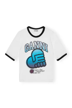 Online GANNI X Ester Manas Fitted Jersey T-Shirt Bright White
