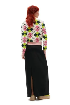 Discount GANNI Graphic Cotton V-Neck Cardigan Multicolour