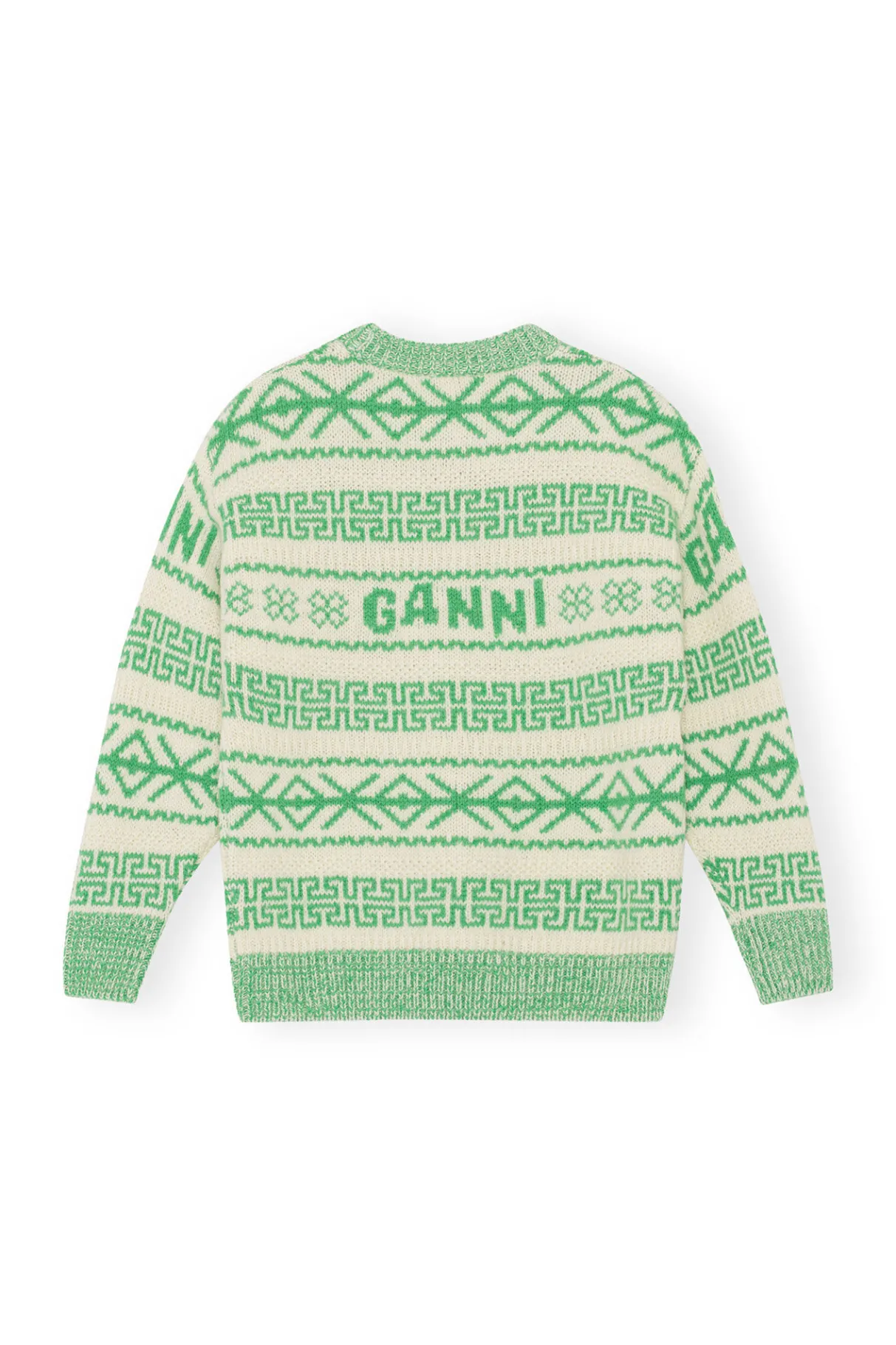 Store GANNI Green Wool Pullover Egret