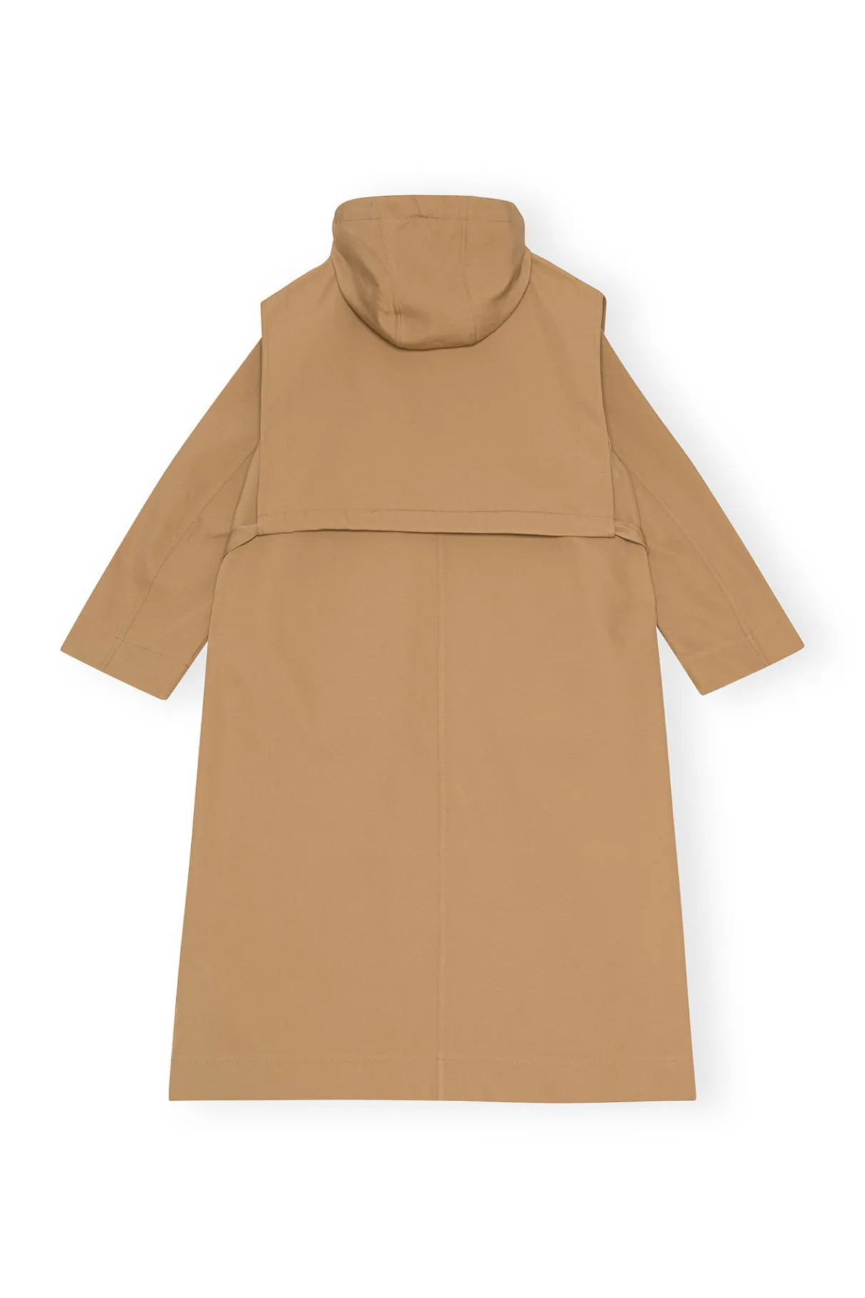 Shop GANNI Heavy Twill Oversized Coat Petrified Oak