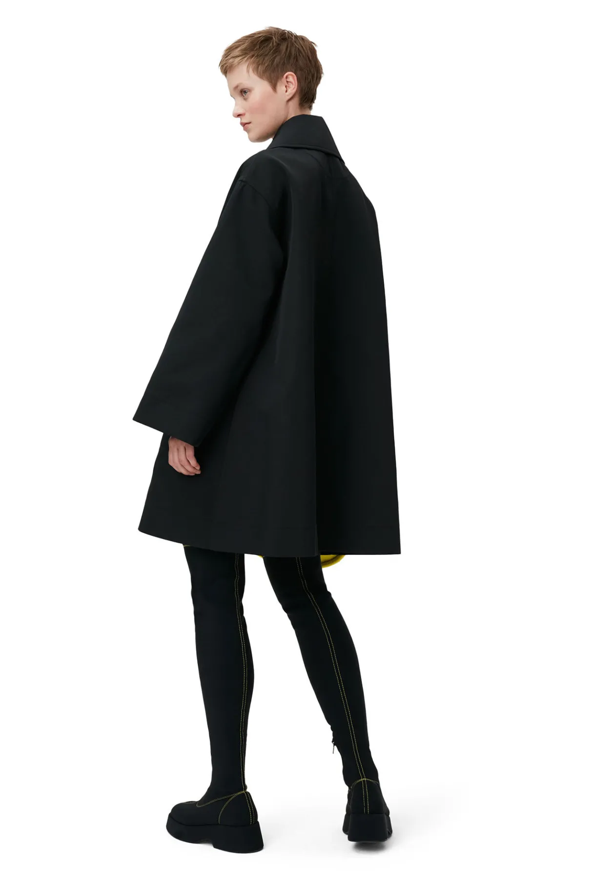 Best Sale GANNI Heavy Twill Oversized Midi Jacket Black