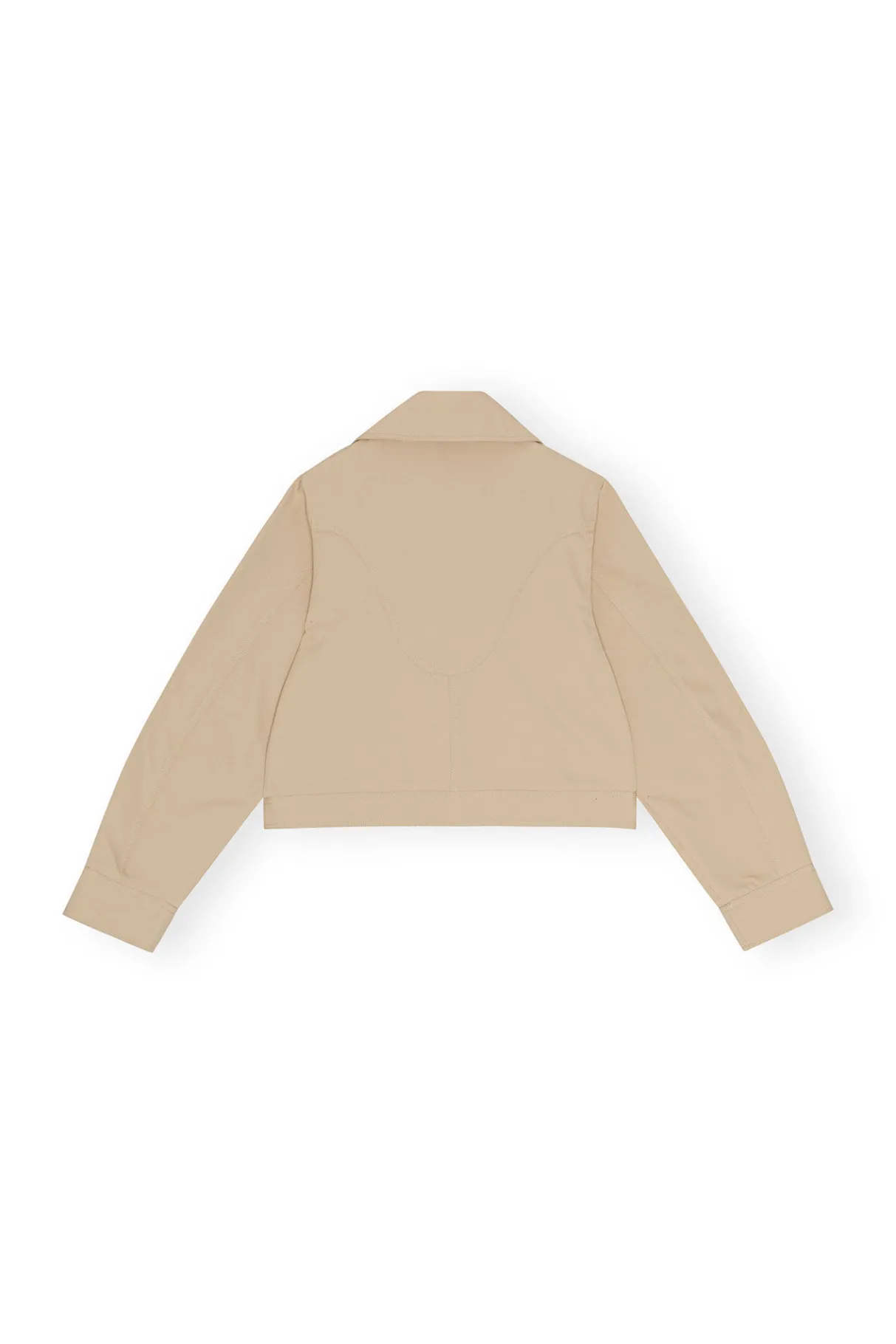 Discount GANNI Heavy Twill Short Jacket Pale Khaki