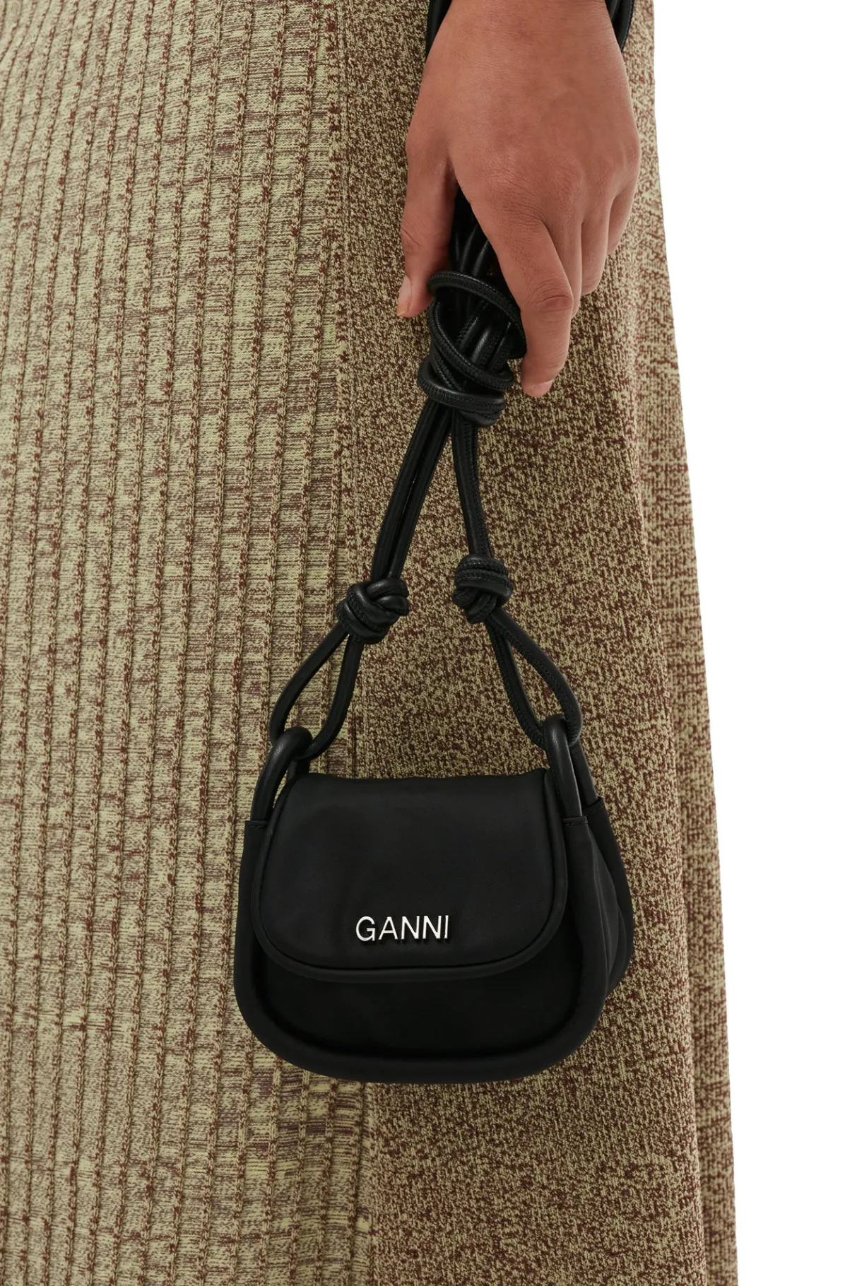 Clearance GANNI Knot Mini Flap Over Bag Black