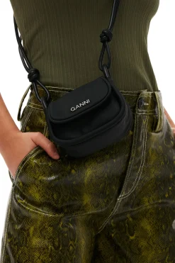 Clearance GANNI Knot Mini Flap Over Bag Black