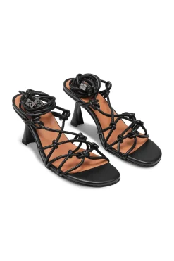 Cheap GANNI Knots High Heel Sandals Black