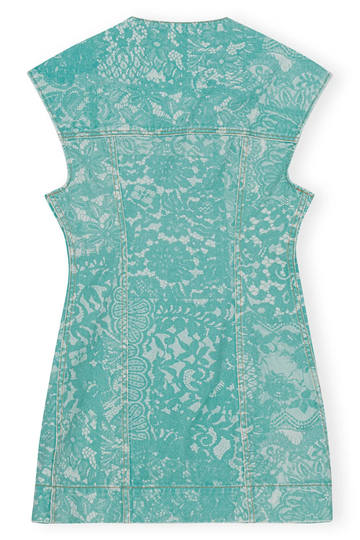 Discount GANNI Lace Printed Denim Mini Dress Canton