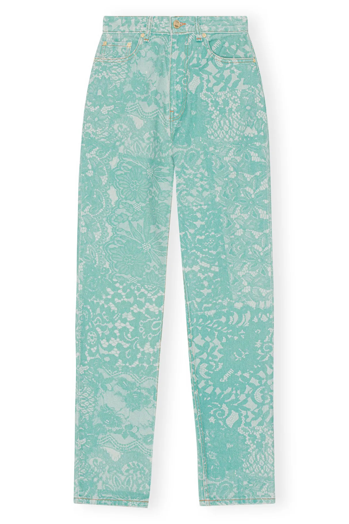 Fashion GANNI Lace Printed Swigy Jeans Canton