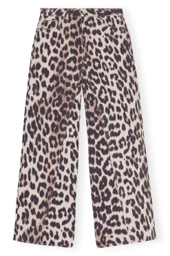 Fashion GANNI Leopard Jozey Jeans Big Leopard Almond Milk