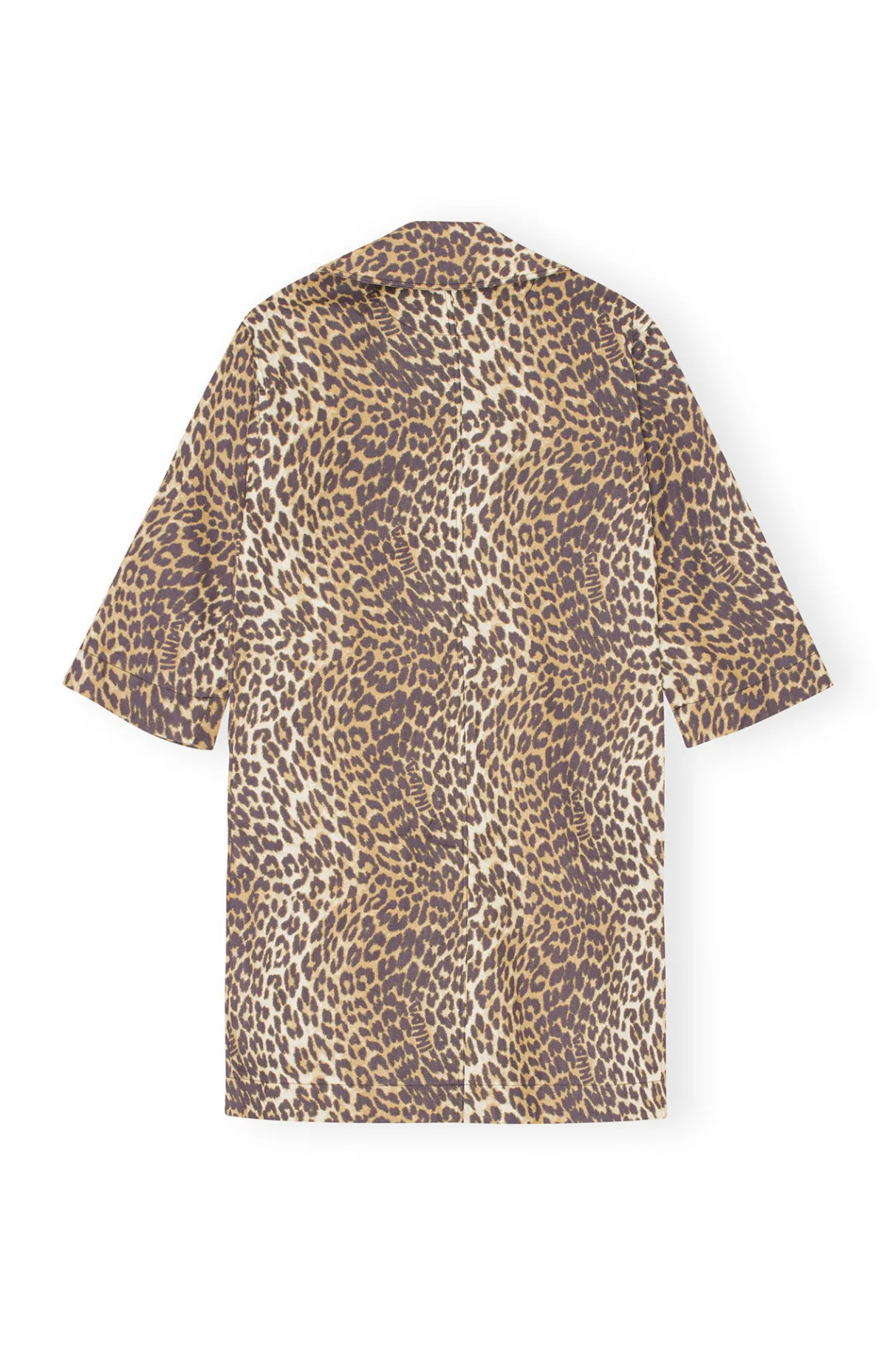 Flash Sale GANNI Leopard Printed Canvas Coat Almond Milk