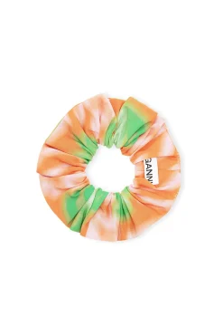 Cheap GANNI Light Crepe Scrunchie Vibrant Orange