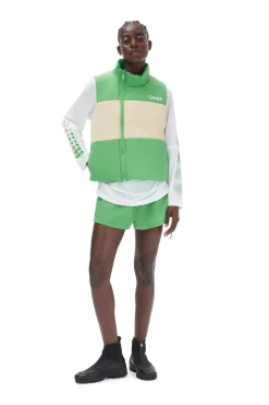 Clearance GANNI Light Tech Puffer Reversible Vest Classic Green