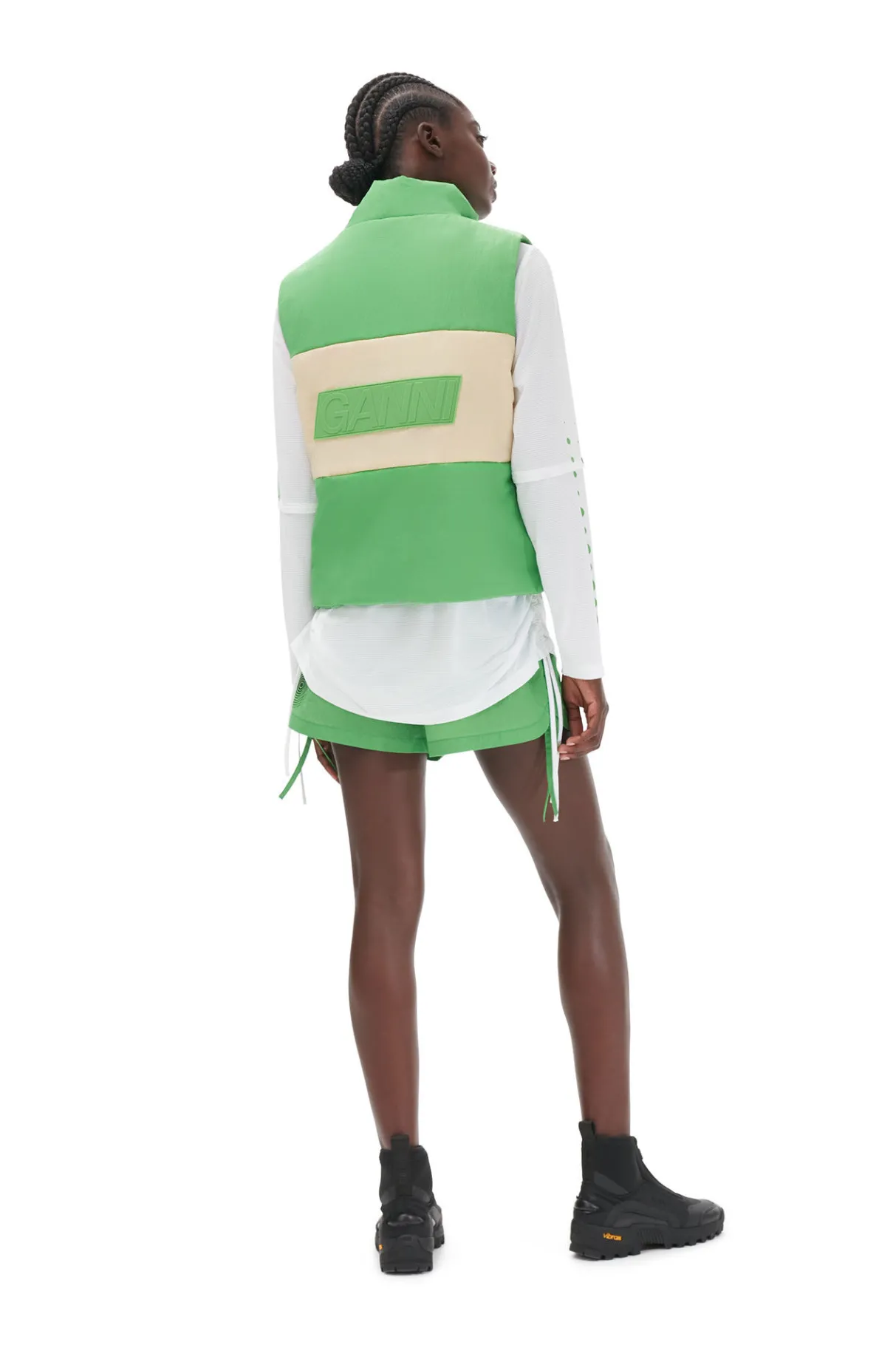 Clearance GANNI Light Tech Puffer Reversible Vest Classic Green