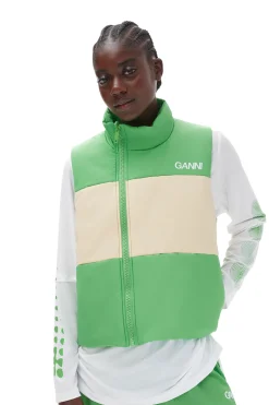 Clearance GANNI Light Tech Puffer Reversible Vest Classic Green