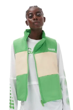 Clearance GANNI Light Tech Puffer Reversible Vest Classic Green