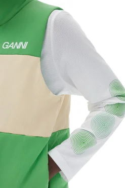 Clearance GANNI Light Tech Puffer Reversible Vest Classic Green
