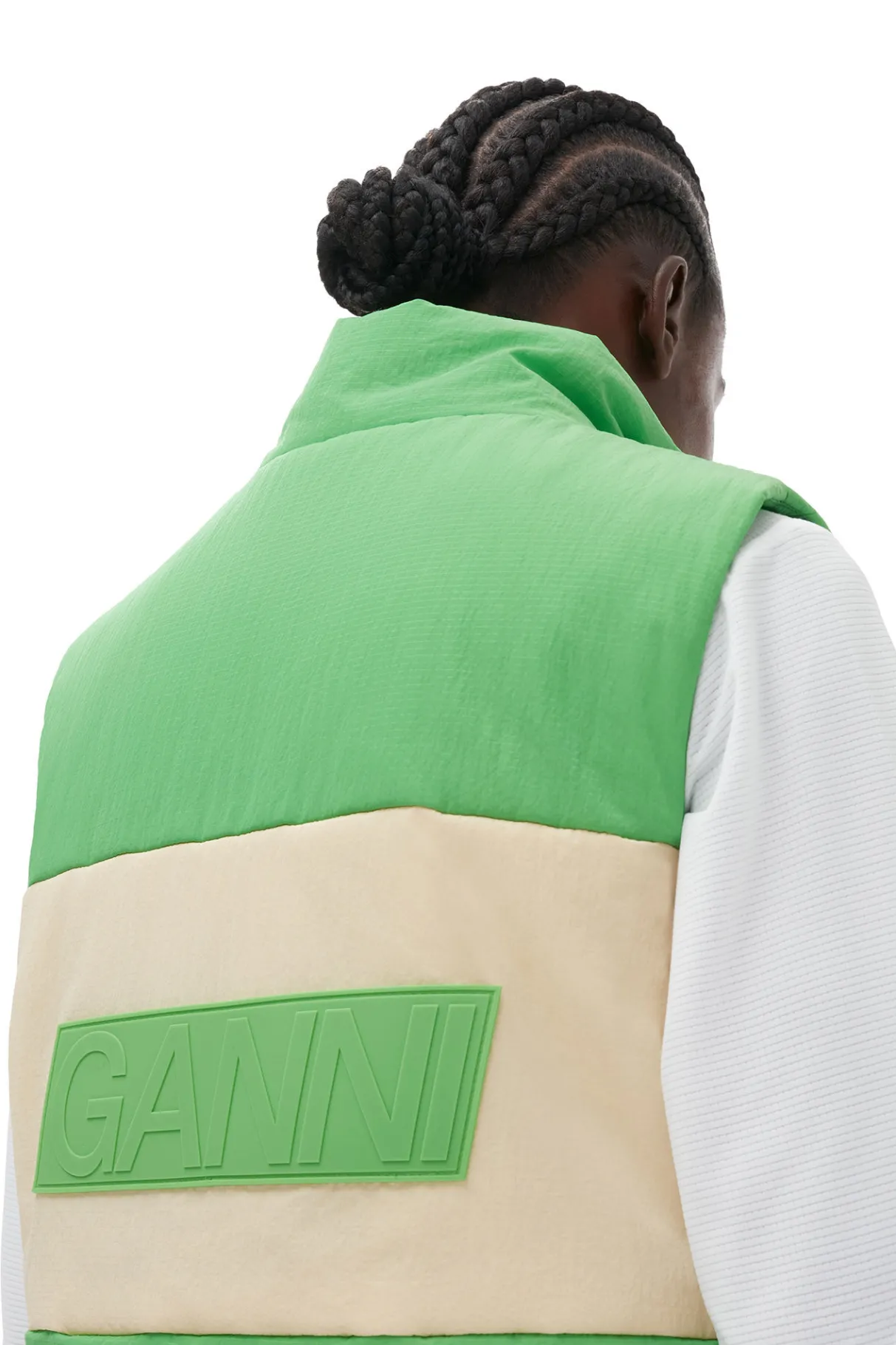 Clearance GANNI Light Tech Puffer Reversible Vest Classic Green