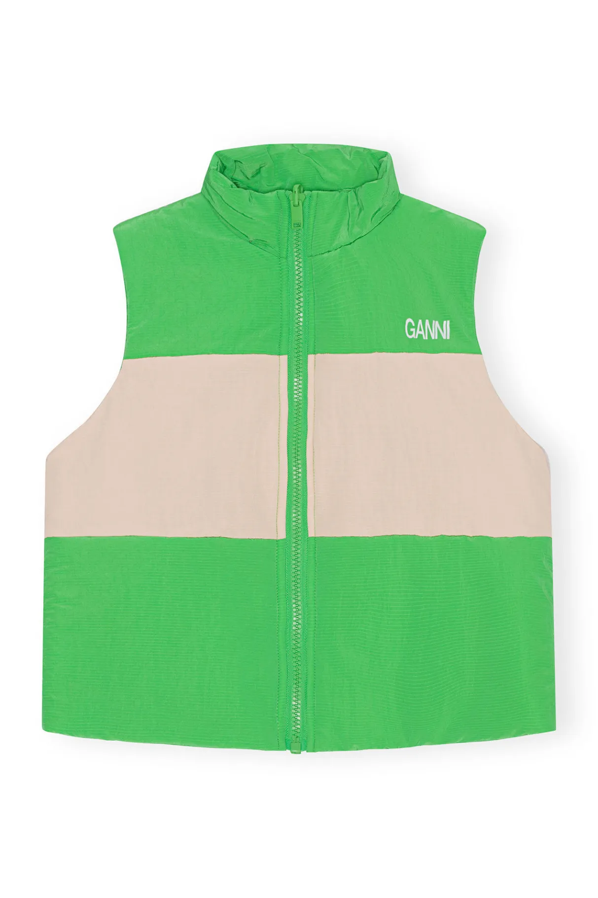 Clearance GANNI Light Tech Puffer Reversible Vest Classic Green