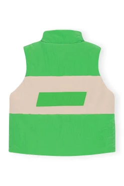 Clearance GANNI Light Tech Puffer Reversible Vest Classic Green