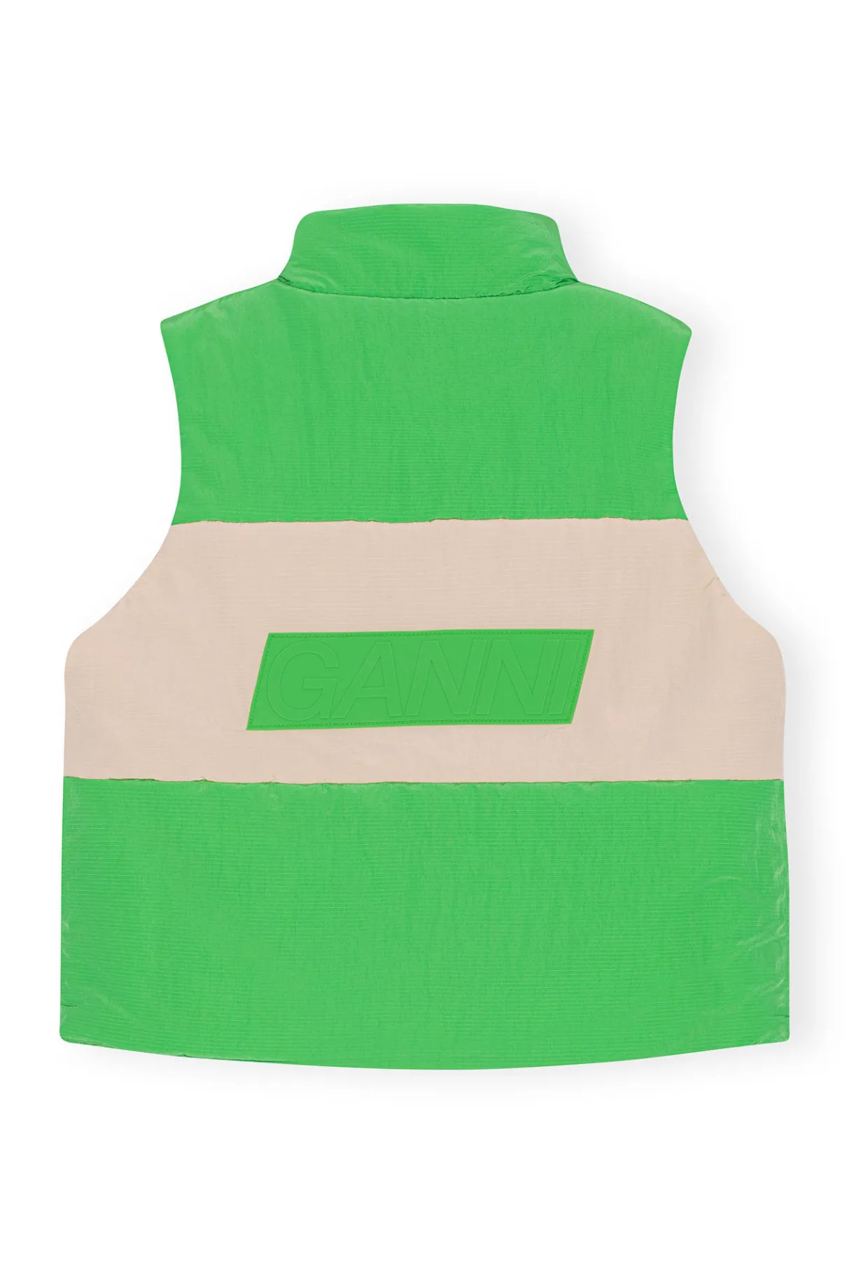 Clearance GANNI Light Tech Puffer Reversible Vest Classic Green