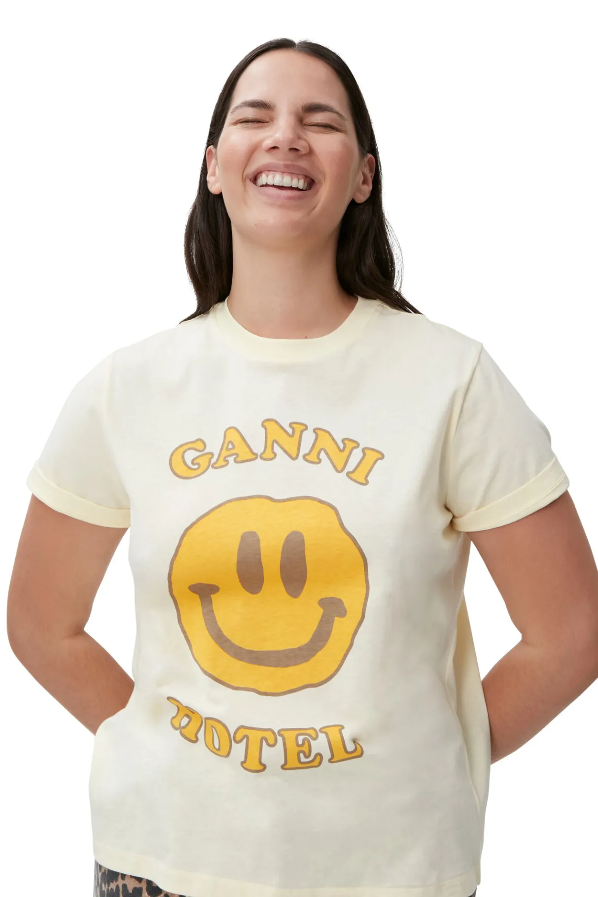 Discount GANNI Logo T-Shirt Flan