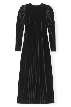 Clearance GANNI Long Velvet Dress Black