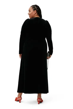 Clearance GANNI Long Velvet Dress Black