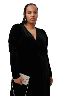 Clearance GANNI Long Velvet Dress Black