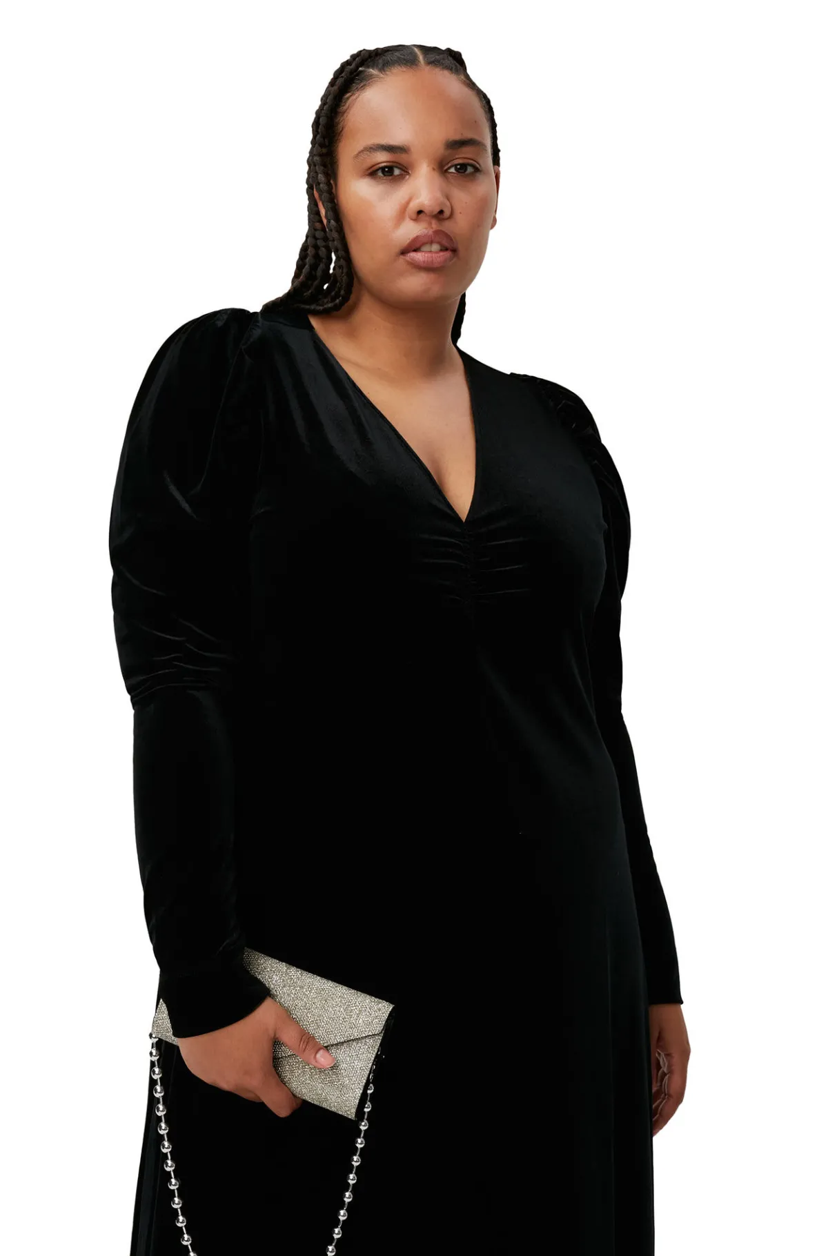 Clearance GANNI Long Velvet Dress Black