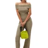 Fashion GANNI Melange Knit Pants Brandy Brown