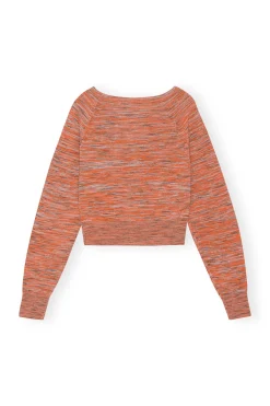 Hot GANNI Merino Mouline Cardigan Vibrant Orange
