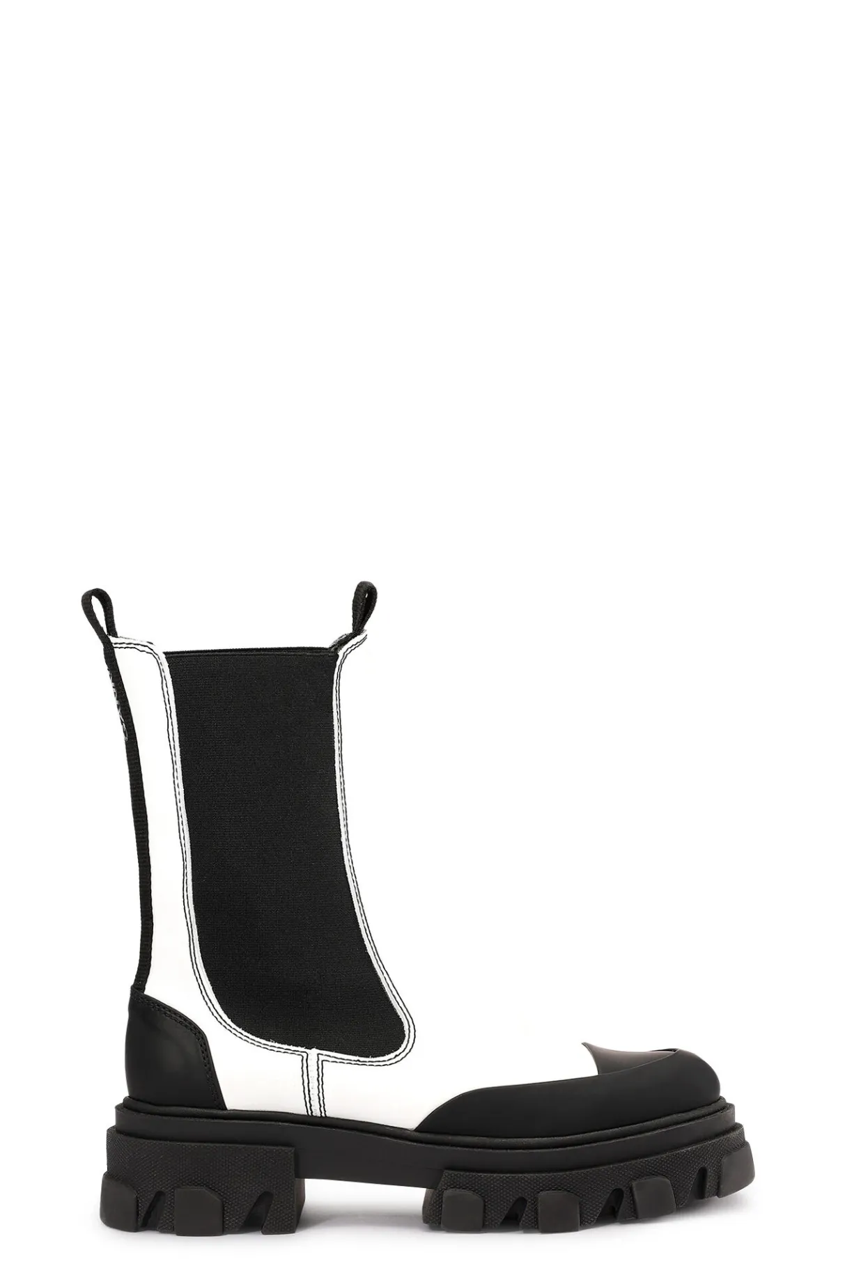 New GANNI Mid Chelsea Boots Egret