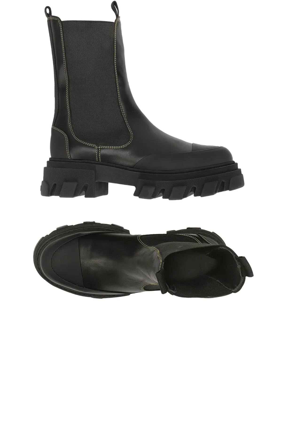 Fashion GANNI Mid Chelsea Boots Black