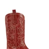 Sale GANNI Mid Shaft Embroidered Western Boots Barbados Cherry