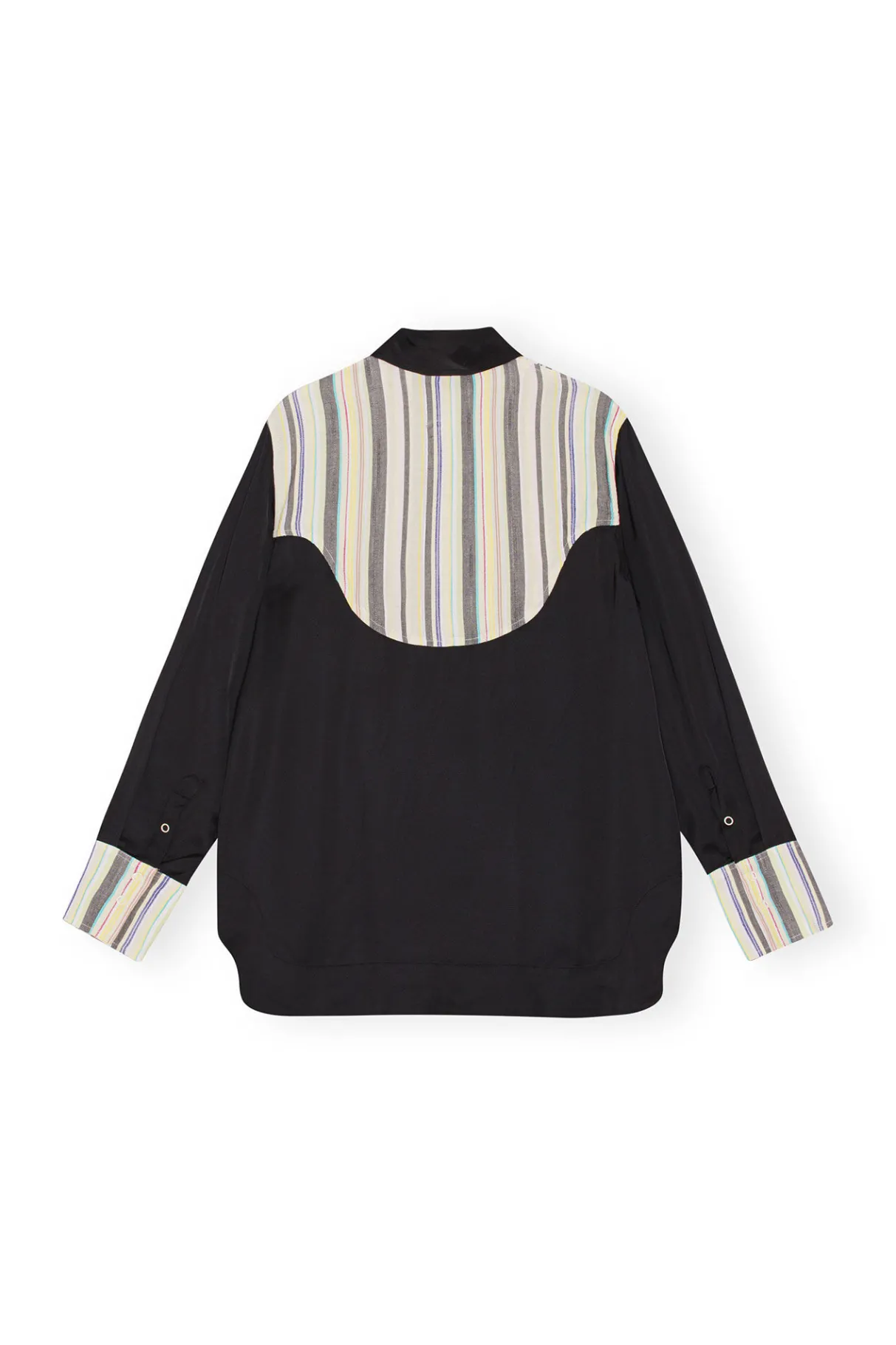 Store GANNI Mix Slub Stripe Shirt Lily Green