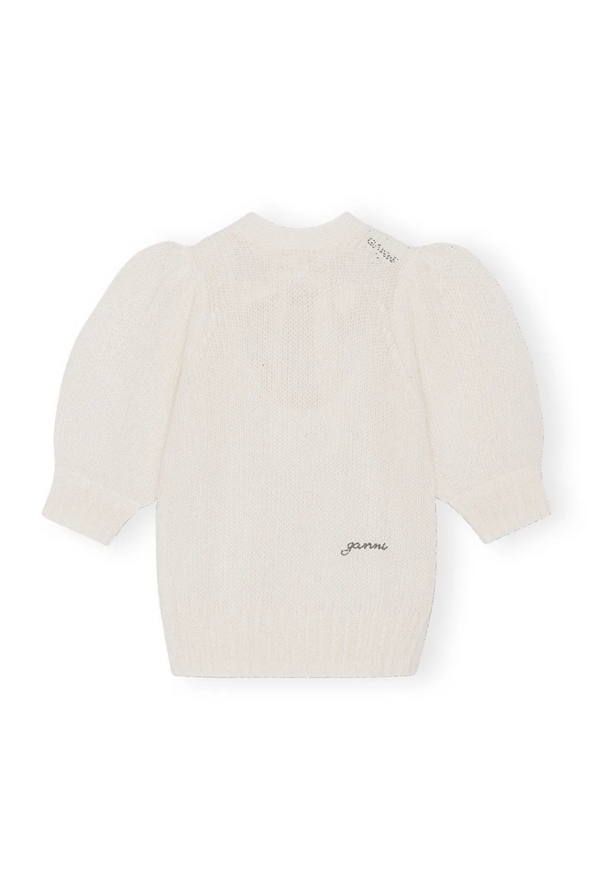 Sale GANNI Mohair Open Back Top Egret