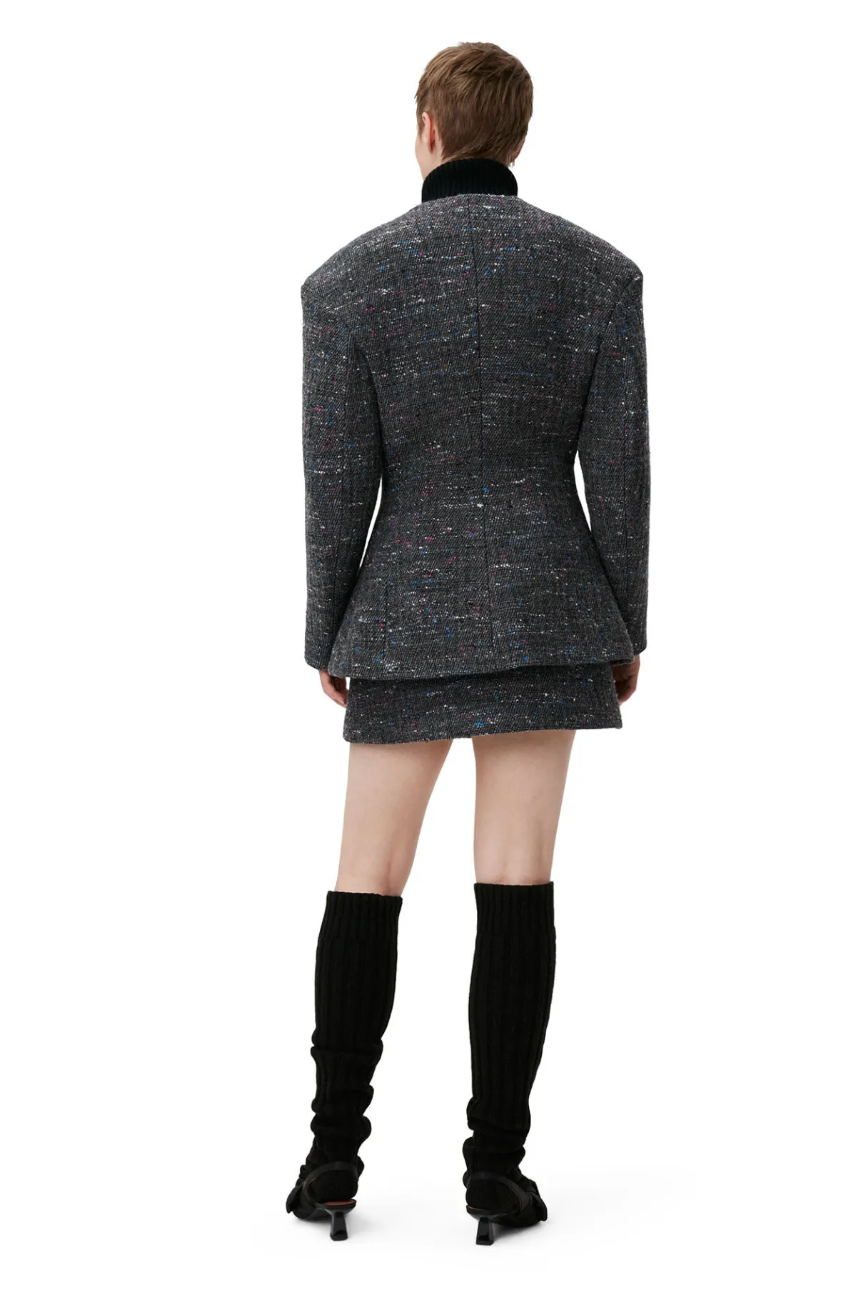 Store GANNI Multi Wool Mini Skirt Phantom